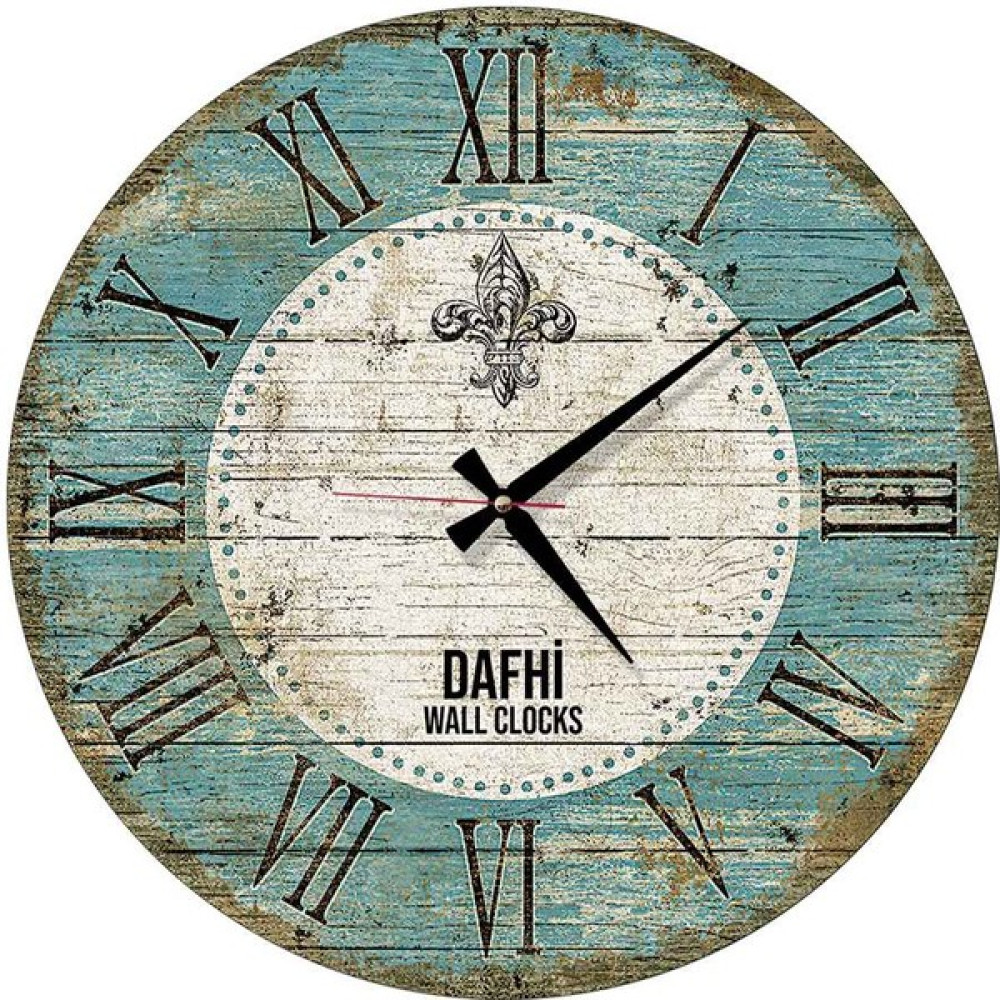 Dafhi Dekoratif Ahşap Duvar Saati 35x35 - Renkli - 35 x 35 cm Dekoratif Saat Fiyatı
