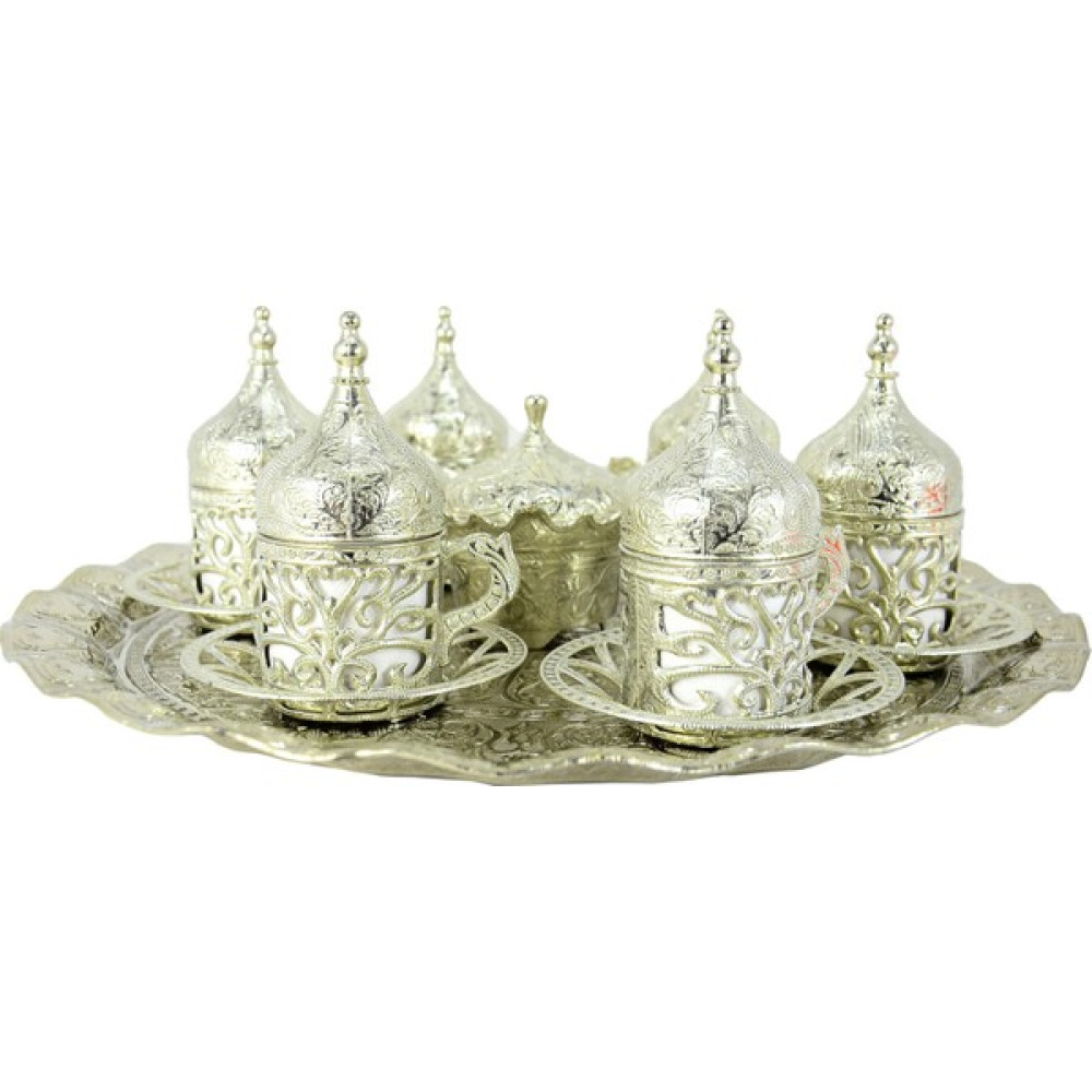 Dağbey Osmanlı Bakır Fincan Takımı Gümüş Renkli (SET41260) Fincan / Bardak / Kahve Takımı Fiyatı