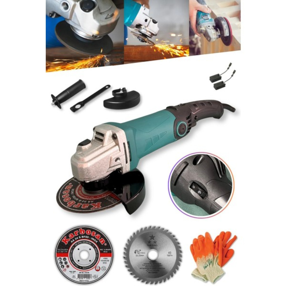 Dager DM Bakır Sargılı 900 W 125 mm Devir Ayarlı Spiral Avuç Kesme ve Taşlama Makinesi Kesici Setli Taşlama Makinesi Fiyatı