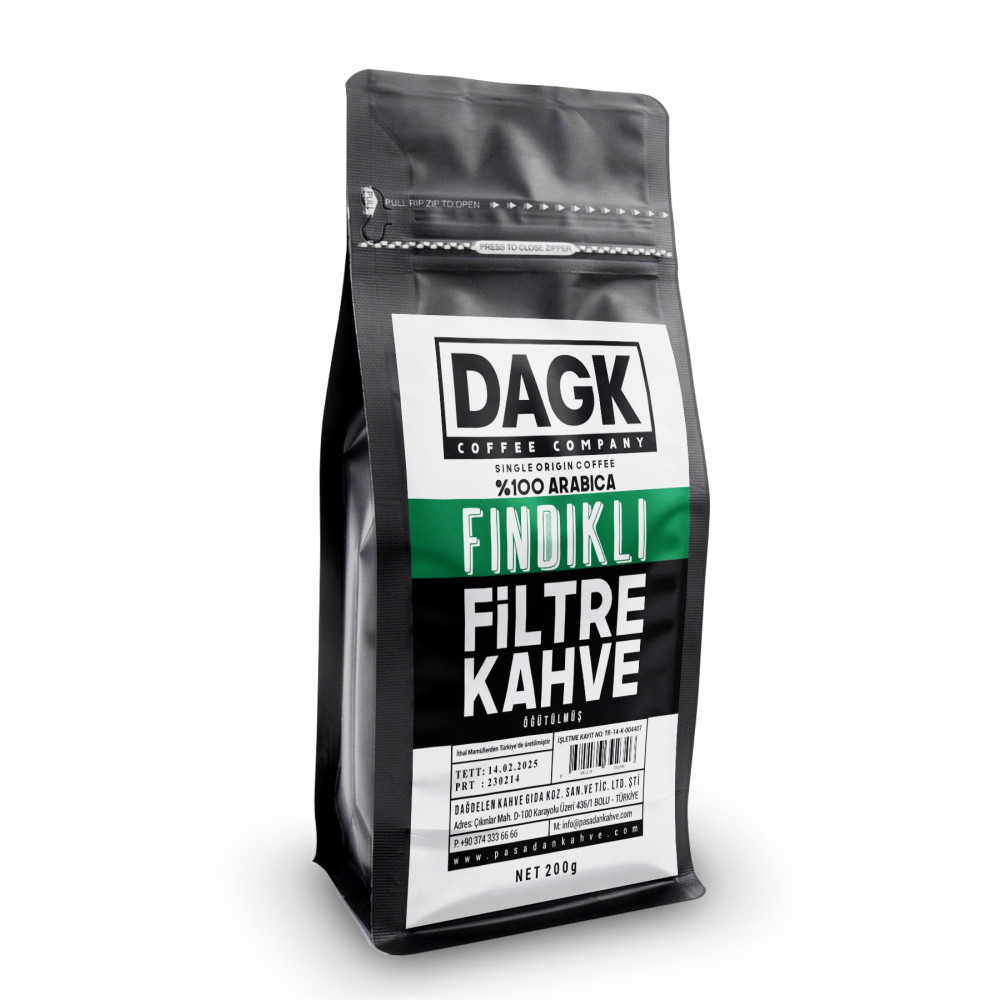 Dagk Fındıklı Filtre Kahve Öğütülmüş 200g (aromalı) Filtre Kahve Beden Kahve Fiyatı