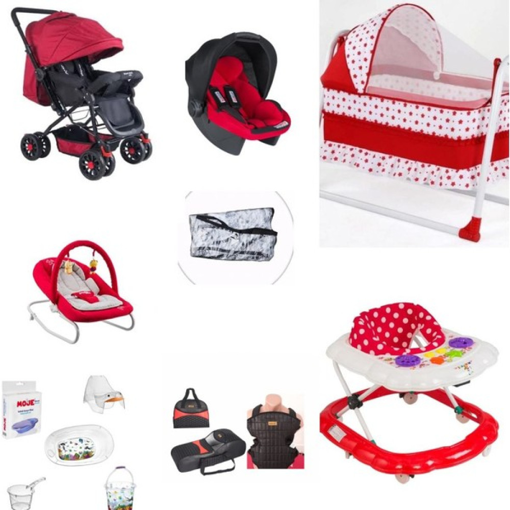 Dağlar Bebek Çeyiz Seti 19 Parça Çift Yön Bebek Arabası Beşikı Yürüteç Küvet Takımı Port Bebe Hastene Çıkışı Toplam 19 Paçadır. - 45x80 - Kırmızı Beşik Fiyatı