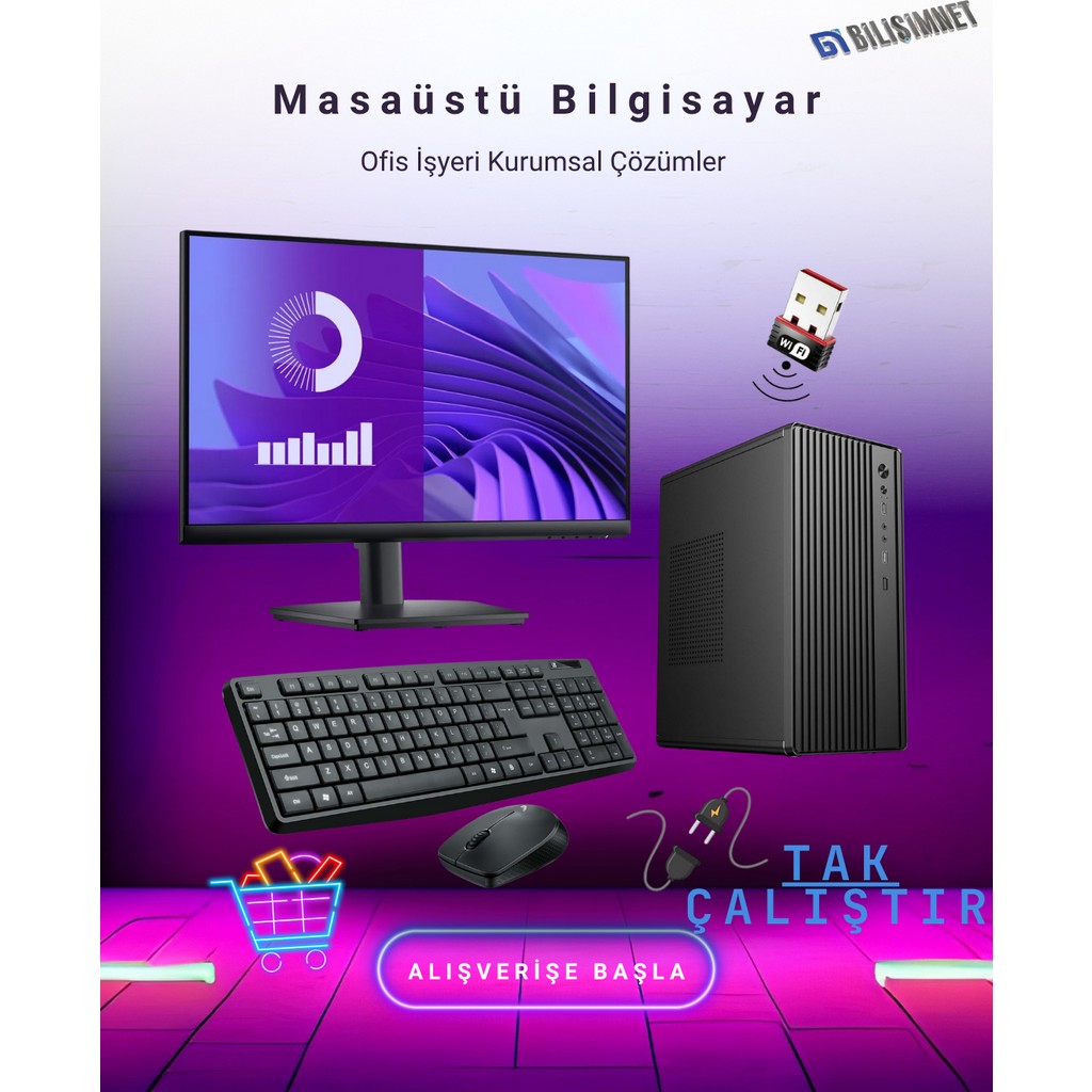 Dagmor BN2015282 Intel I7 12700 16GB Ddr4 500GB M2 Nvme 27'' LED Ekran Set + Wifi Ofis Bilgisayarı - PC - Beyaz RAM Bellekler Fiyatı