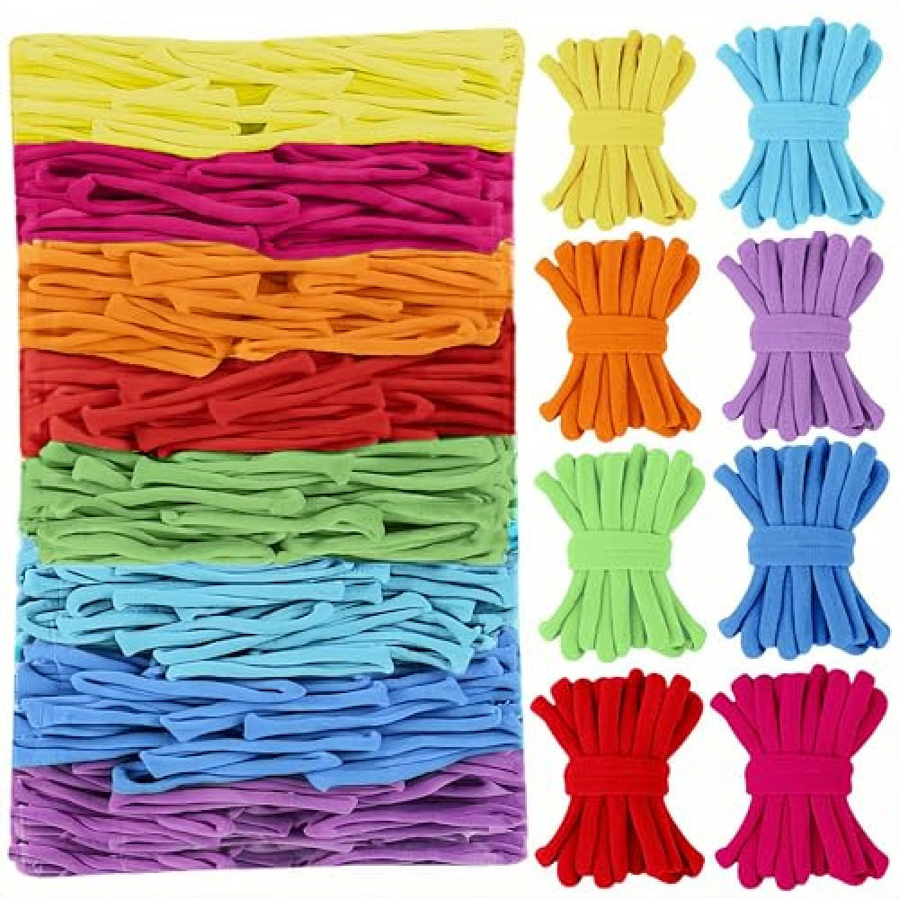 daheypong 800pcs Refill Loops for 7-Inch Weaving Loom - 8 Color Loom Loops for Potholder Making, Durable Nylon Craft Bands for Kids Adults DIY Projects