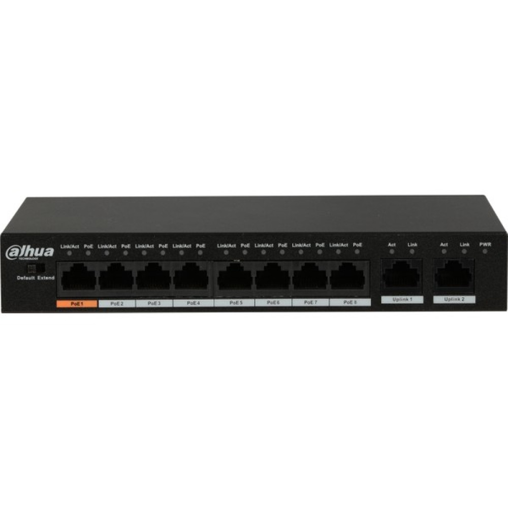Dahua PFS3010-8ET-65 8 Port Poe 10/100 + 2 Port Gigabit Uplink Swıtch Hub & Switch Fiyatı