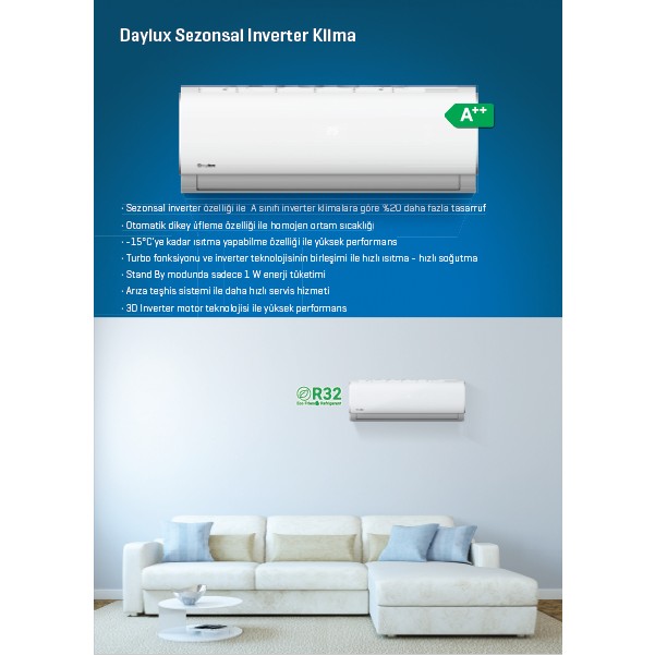 Daikin Daylux DTXP50A A++ 18000 BTU Inverter Duvar Tipi Klima (YENİ SERİ MONTAJ DAHİL ) Klimalar Fiyatı