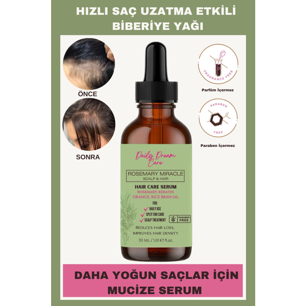 DAİLY DREAM CARE Daily Dream Care Mucize Biberiye Saç Serum Hızlı Saç Uzatma ve Yeni Saç Oluşumunu Destekleyen Formül Saç Bakım Maskeleri & Serumlar & Spreyler Fiyatı