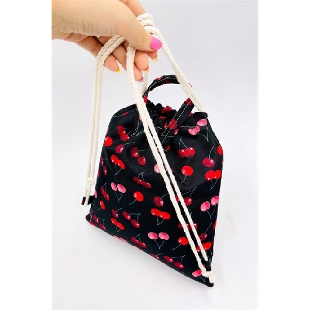 Daily Fashion Kiraz Baskılı Kolay Taşınabilir Askılı Unisex Çanta Bayan Sırt Çantası Fiyatı