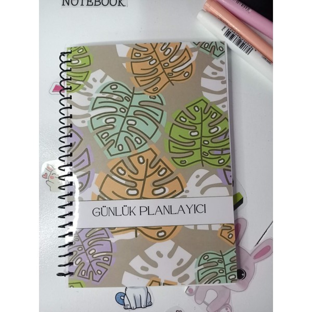 Daily Notebook Günlük Planlayıcı Defter 60 Yaprak pvc Kapak a5 banana Leaf - Karışık-Çok Renkli Spiralli Defter Fiyatı