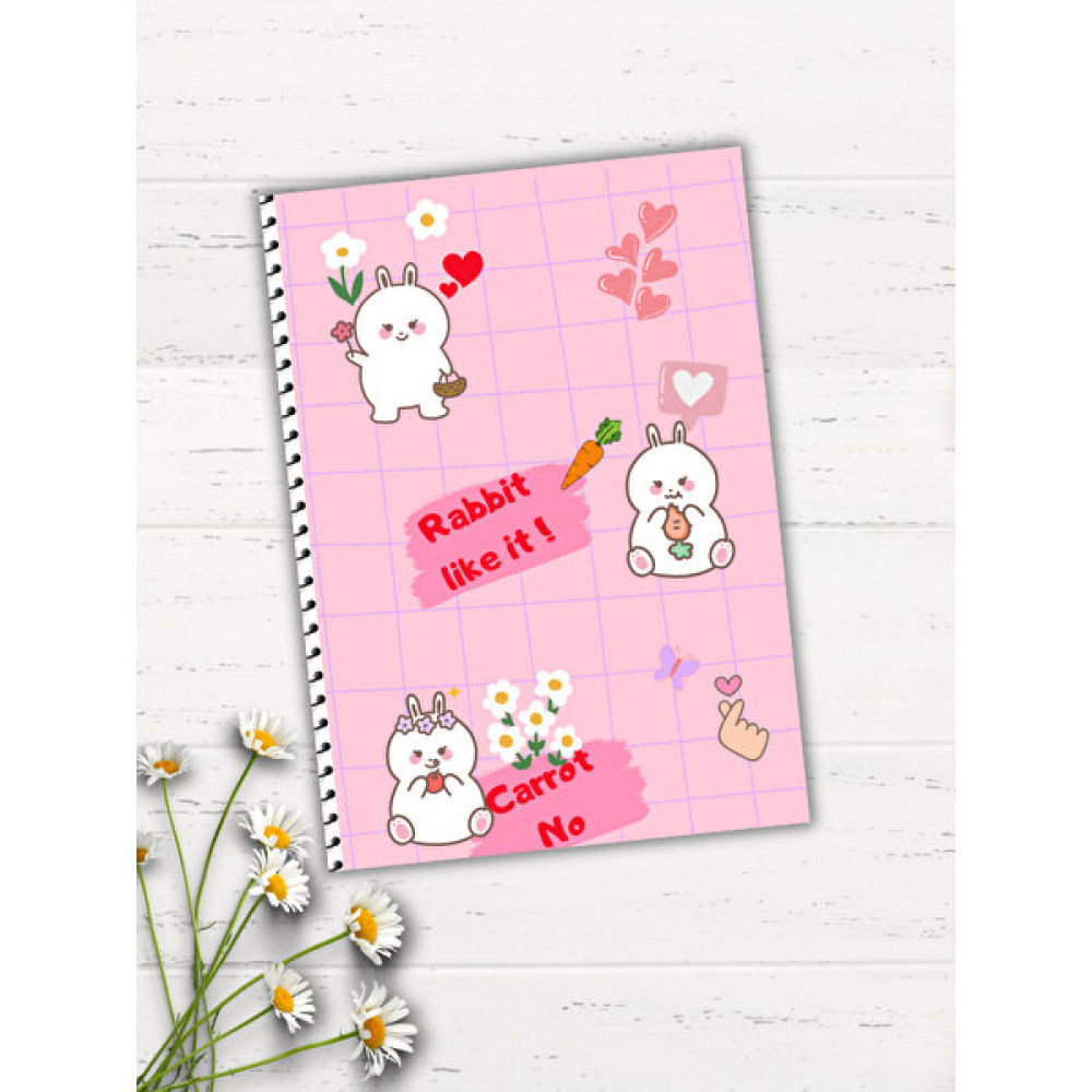 Daily Notebook Spiralli Çizgili Defter a5 64 Yaprak pvc Kapak rabbit Like - Karışık-Çok Renkli Spiralli Defter Fiyatı