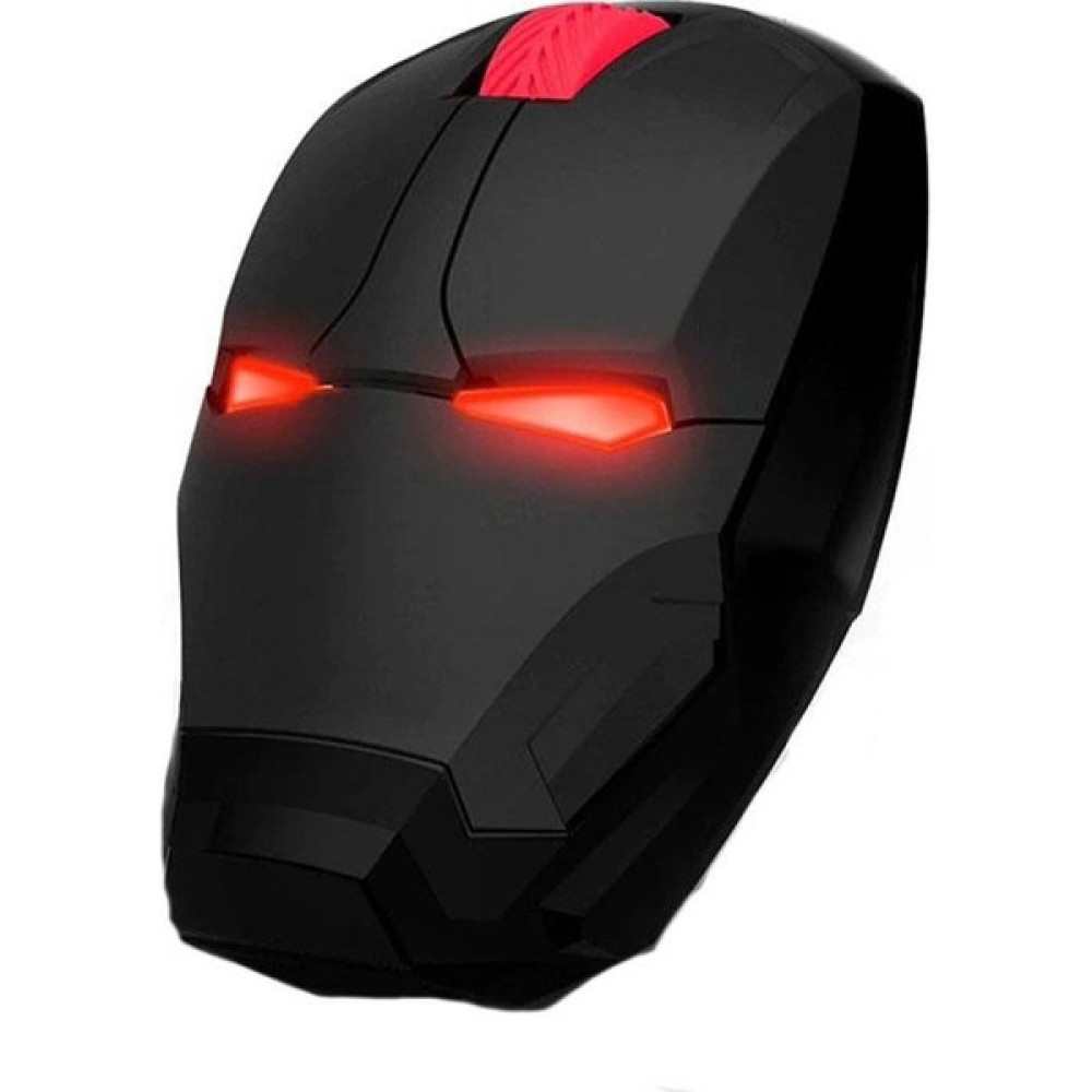 Dailytech 2.4 Ghz Iron Man Tasarımlı Kablosuz Sessiz Kırmızı Işıklı Mouse - Siyah Klavye - Mouse Fiyatı