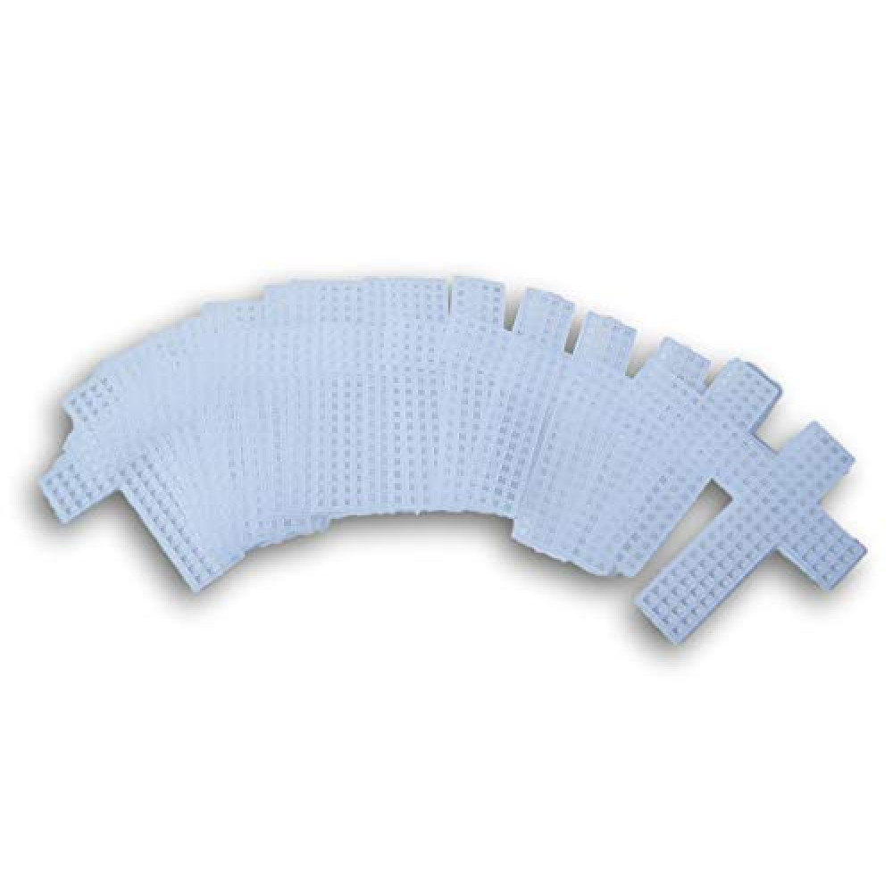 Daisy Crafts Embroidery Kit - Plastic Cross Shape Canvas - 3 inches - 20pc - All Ages
