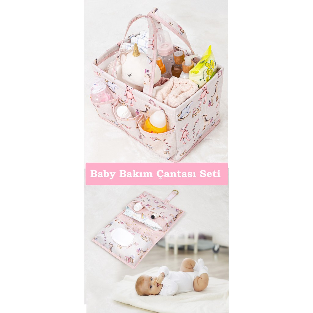 Daisy Home Bebek Bakım Çantası Alt Değişim Bakım Çantası (2 Li Bakım Set) - Gri Bebek Bakım Çantası Fiyatı