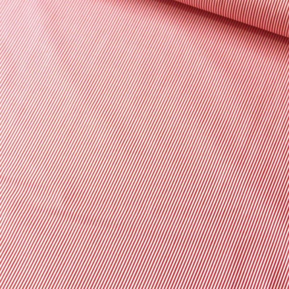 Daisy Star Kırmızı Çizgili Poplin Kumaş - 160 cm - 1 m Kumaşlar Fiyatı