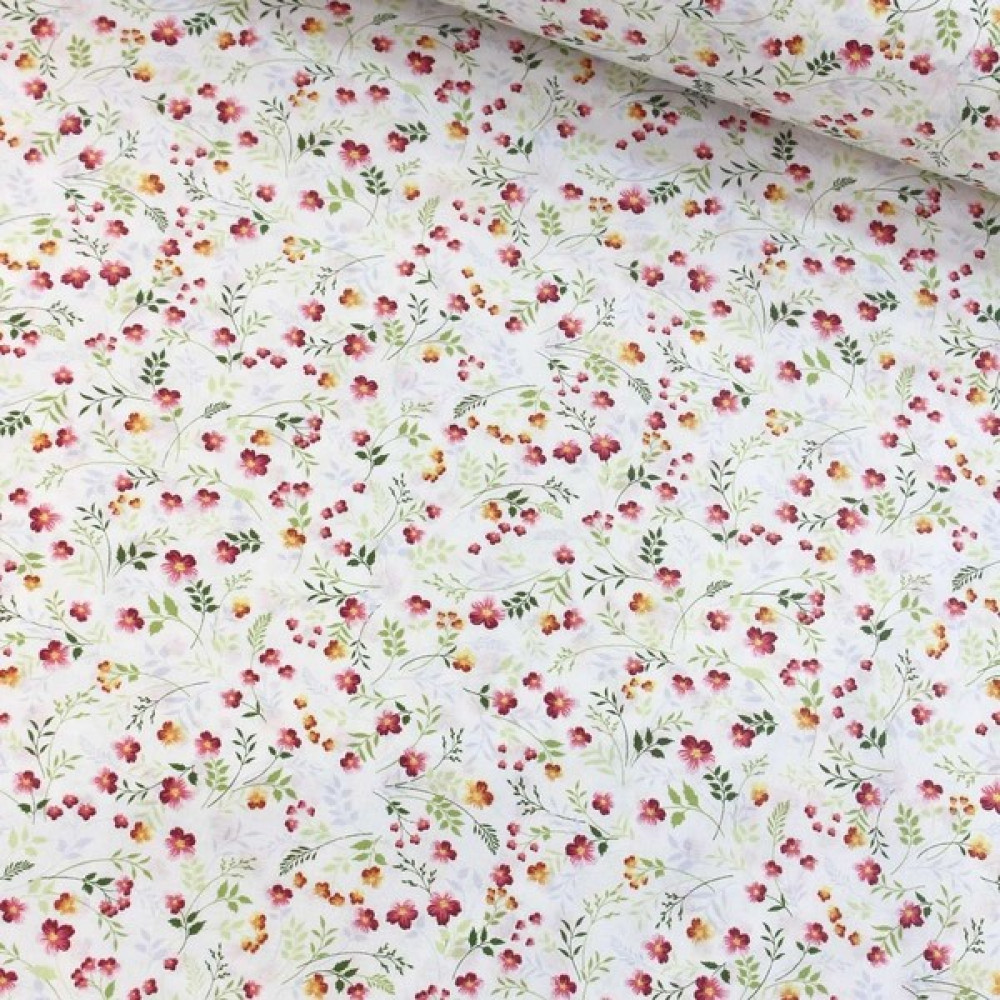 Daisy Star Kırmızı Nevresimlik Poplin Kumaş-Dstr - 100 cm - 240 cm Kumaşlar Fiyatı