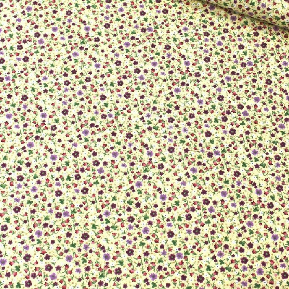 Daisy Star Sarı Çıtır Çiçek Poplin Kumaş - 160 cm - 1 m Kumaşlar Fiyatı