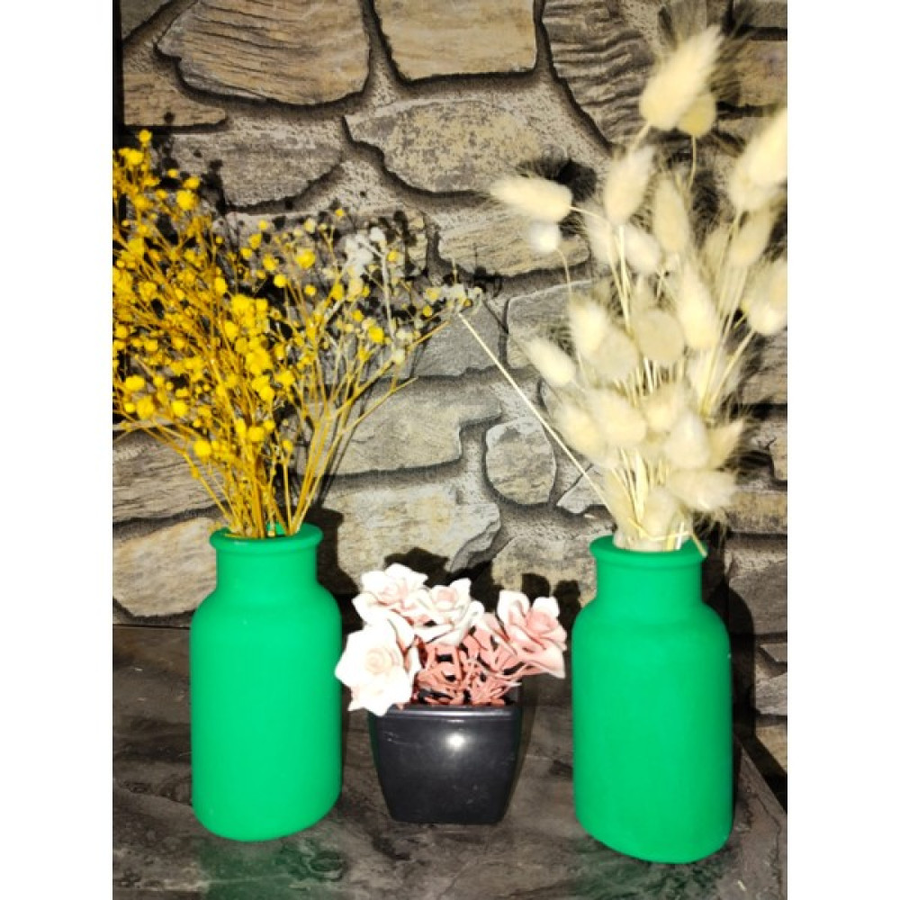 Daisy Style Pampas Vazosu, Iskandinav Dekoratif Beton Vazo Biblo 10 cm Çok Şık 2'Li Gönderim - Açık Yeşil Vazo Fiyatı