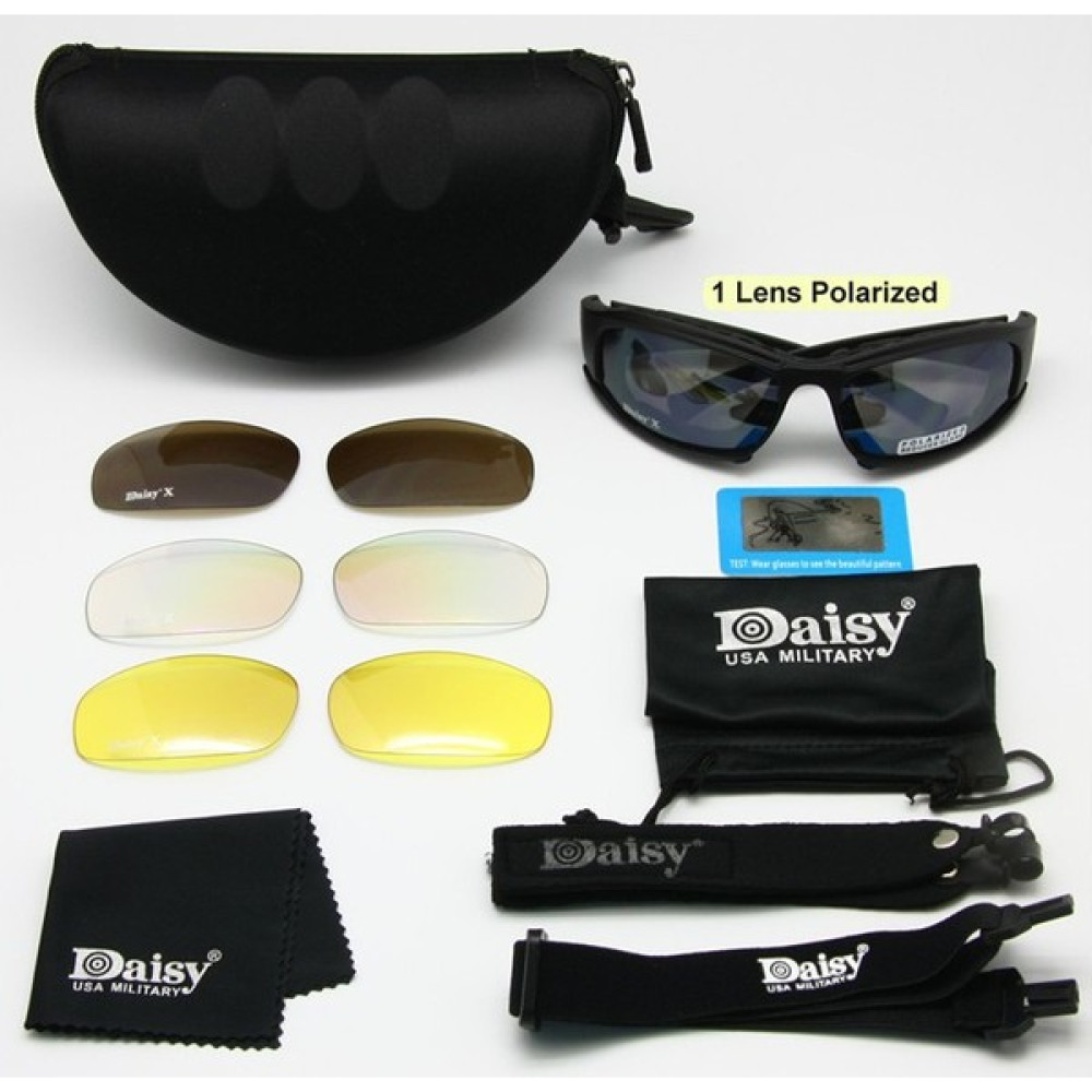 Daisy X7 Polarize 4 Lensli Taktikal Gözlük / Tactical Gözlük Güneş Gözlükleri Fiyatı