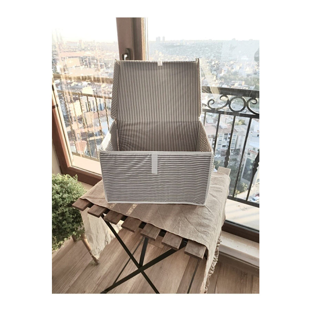 DaisyHome 2 Adet Çok Amaçlı Kapaklı Kumaş Kutu Duvarlı Hurç Sandık 40x30x26 Hurç Hurç Fiyatı