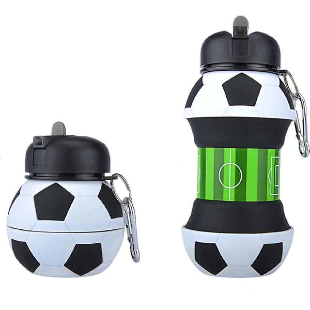 Dake Çocuk Su Bardağı Taşınabilir Damla Geçirmez ve Sızdırmaz Silikon Katlanır Su Şişesi Futbol 550 ml (Yurt Dışından) - Siyah - Beyaz Suluk Fiyatı