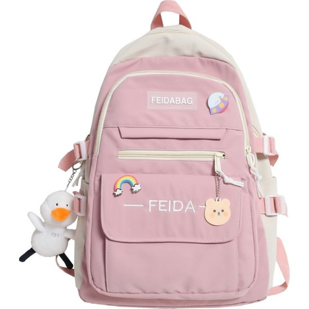 Dake Öğrenci Kitap Çantası Moda Sevimli Kadın Sırt Çantası Serin Harajuku Çanta Kız Naylon Kawaii Sırt Çantası Su Geçirmez (Yurt Dışından) - Pembe Okul Çantası Fiyatı