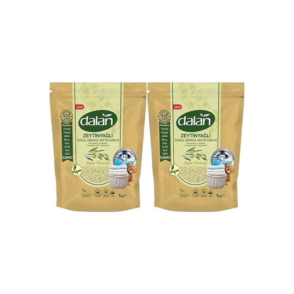 Dalan Doğal Granül Sabun Tozu 1kg Bebekler Için %100 Zeytinyağlı 2 Li Set Bebek Bakım Fiyatı