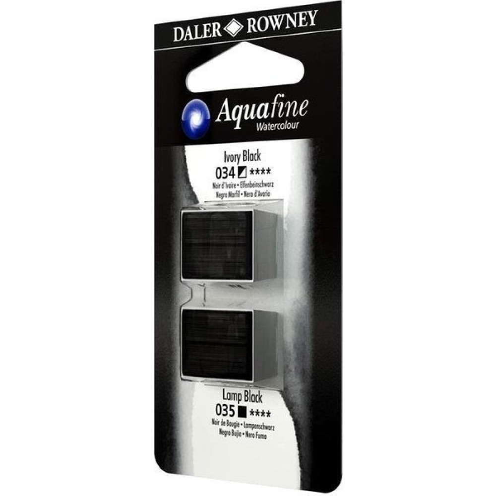Daler Rowney Aquafine 1/2 Tablet Suluboya Ivory Black + Lamp Black 2'li Set Sulu Boya Fiyatı