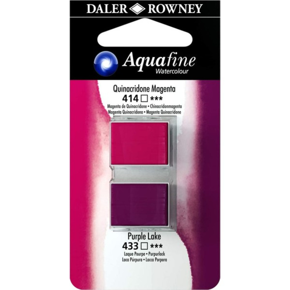 Daler Rowney Aquafine Tablet Sulu Boya 2'li Blister Quinacridone Magenta - Purple Lake Sulu Boya Fiyatı