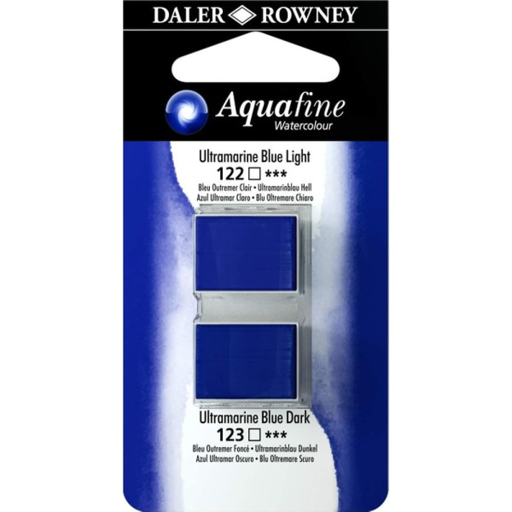 Daler Rowney Aquafine Tablet Sulu Boya 2'li Blister Ultramarine Blue Light - Ultramarine Blue Dark Sulu Boya Fiyatı