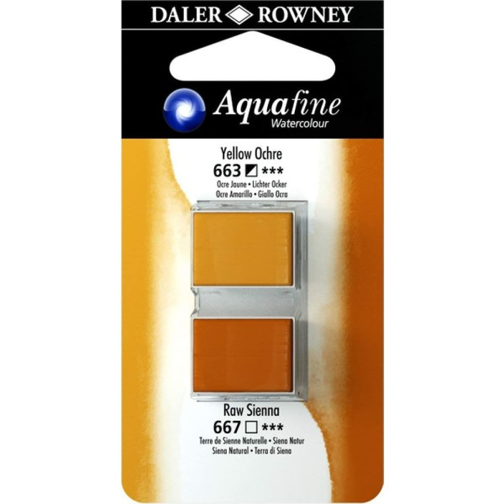 Daler Rowney Aquafine Tablet Sulu Boya 2'li Blister Yellow Ochre - Raw Sienna Sulu Boya Fiyatı