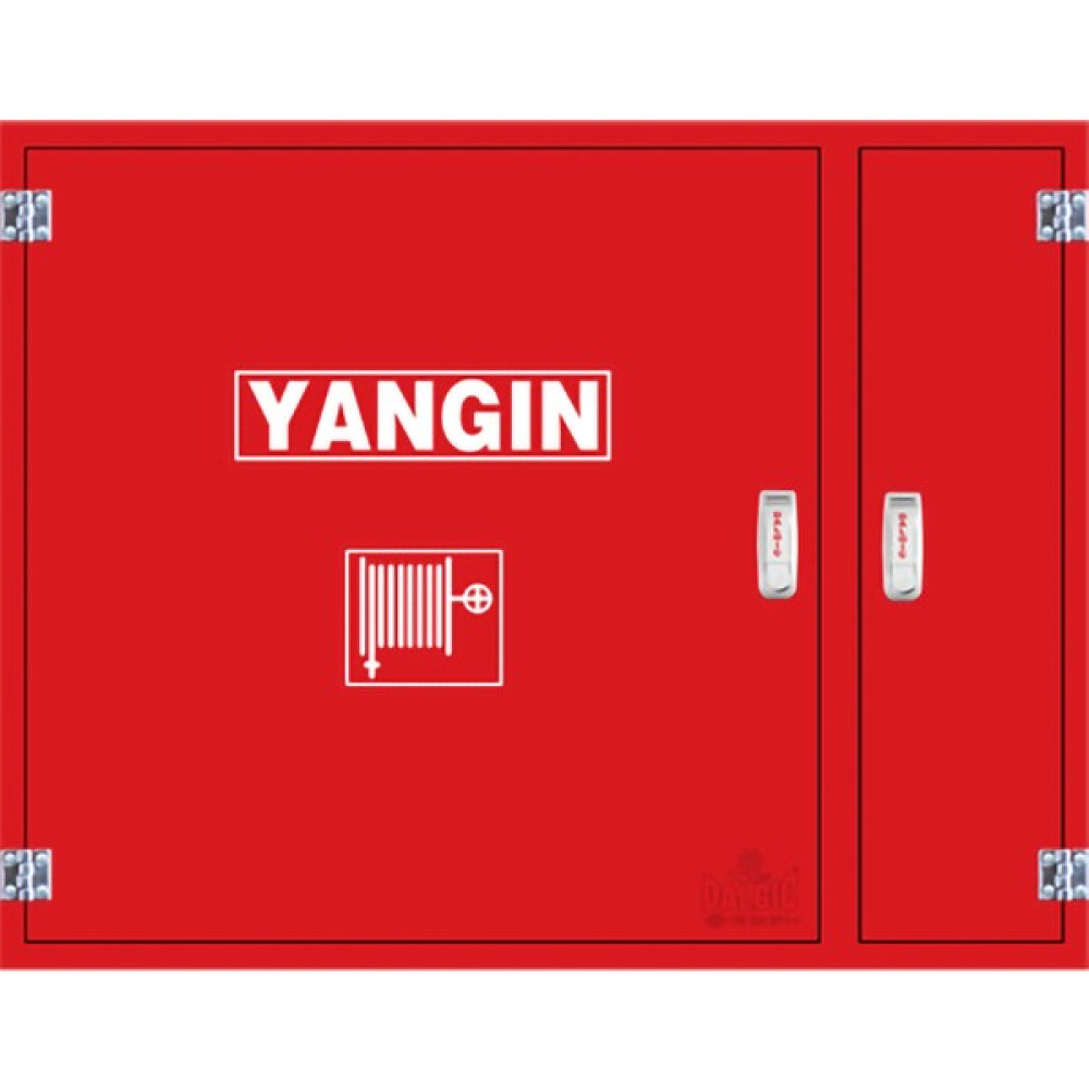 Dalgıç Yangın Dolabı 70X90X23 Ölçülerinde 1”30 Mt Kauçuk Hortumlu 1''Vanalı Sac Kapaklı Tüp Bölmeli En671-1 İş Güvenliği Ürünleri Fiyatı