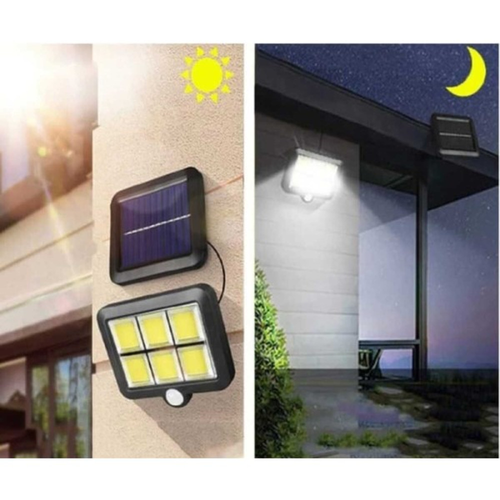 Dalian Home 6 Güneş Enerjili Hareket Sensörlü Solar Lamba 120 LED Ayrılabilir Duvar Lambası Kumandalı 0-100 Pla - Ahşap Rengi Lambader Fiyatı