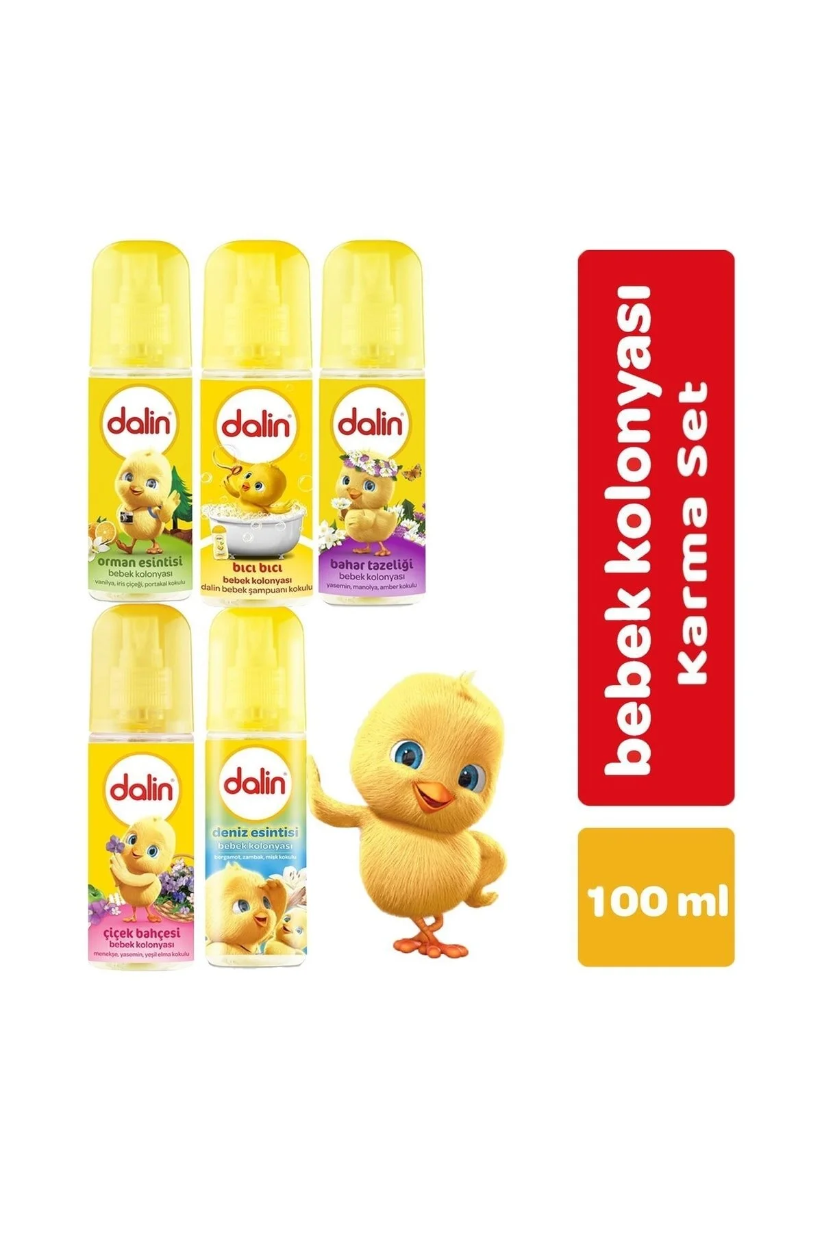 Dalin Bebek Kolonyası 100 Ml (bıcı Bıcı- Orman- Bahar- Çicek- Deniz) Karma 5 Li Set" Bebek Pudra Fiyatı