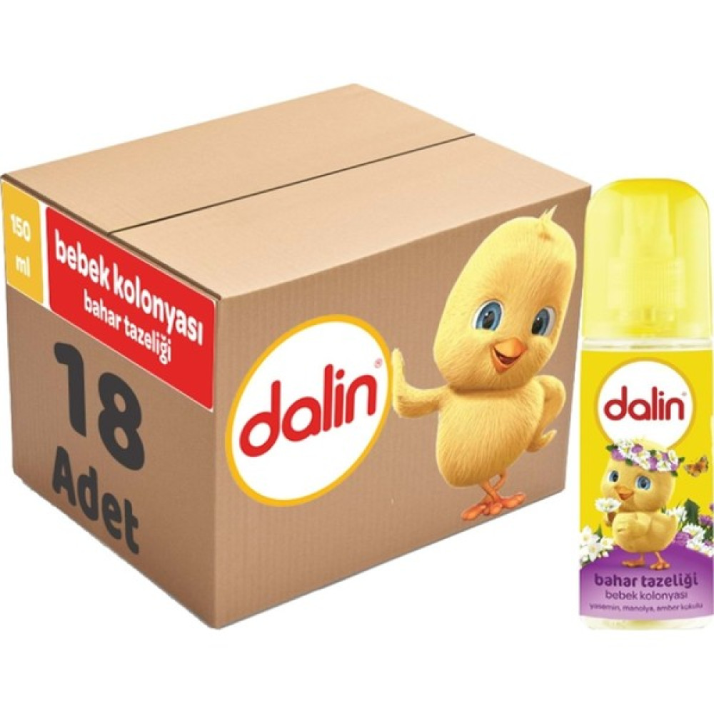 Dalin Bebek Kolonyası 150ML Bahar Tazeliği (Yasemin-Manolya-Amber Kokulu) (18 Li Set) Bebek Kolonyası Fiyatı