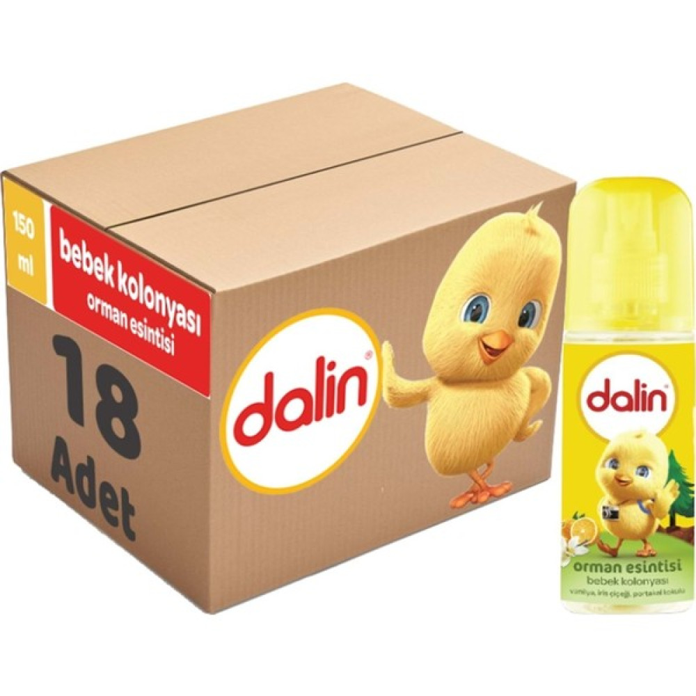 Dalin Bebek Kolonyası 150ML Orman Esintisi (Vanilya-Iris Çiçeği-Portakal Kokulu) (18 Li Set) Bebek Kolonyası Fiyatı