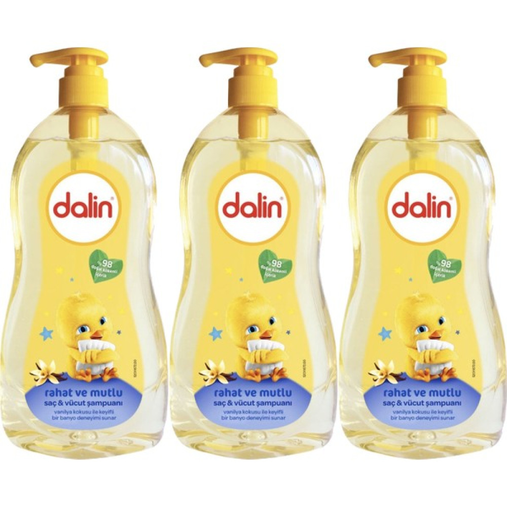 Dalin Bebek Şampuanı 400ML Rahat ve Mutlu Saç ve Vücut Şampuanı Vanilya Kokulu (3 Lü Set) - Renkli Bebek Şampuanı Fiyatı