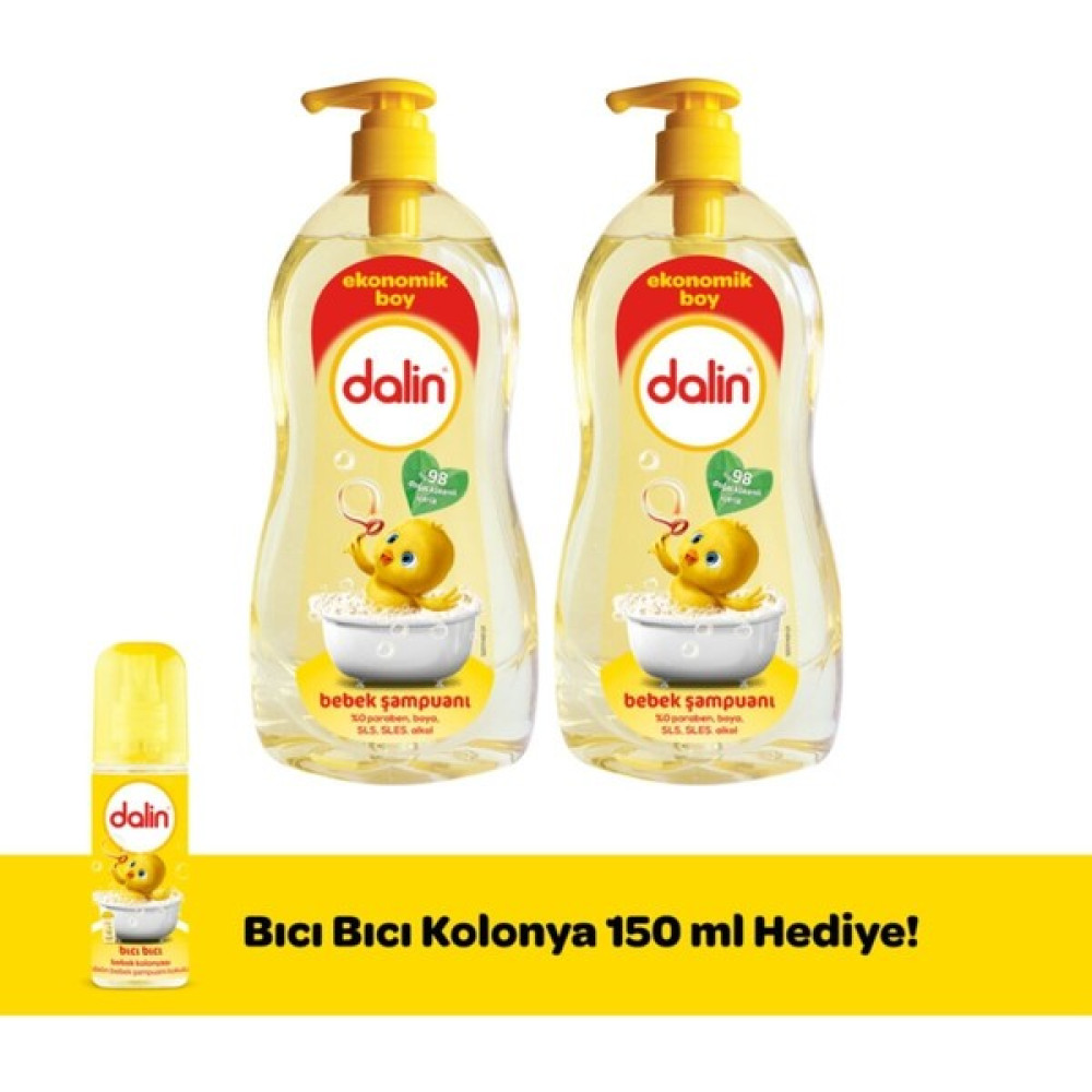Dalin Şampuan 700 ml + 200 ml x 2 Adet (Bıcı Bıcı Kolonya 150 ml Hediyeli) - Şeffaf Bebek Şampuanı Fiyatı