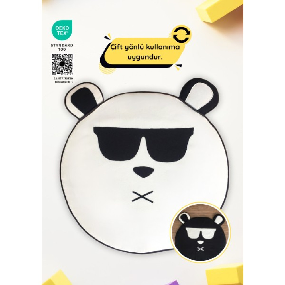 Dalisa Noirnest Gotik Tarzda Çift Taraflı Oyun Minderi, Pamuk Yüzeyli Yer Minderi, Tavşan, Panda ve Kedi Şekilli - 90 x 90 cm - Beyaz Oyuncak Fiyatı
