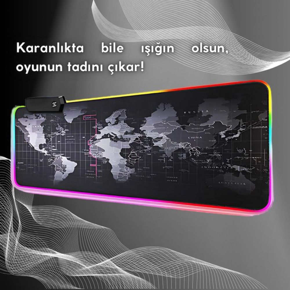 Dalong Dünya Desenli LED Işıklı Mouse Pad (80X30) Oto Boyaları Fiyatı