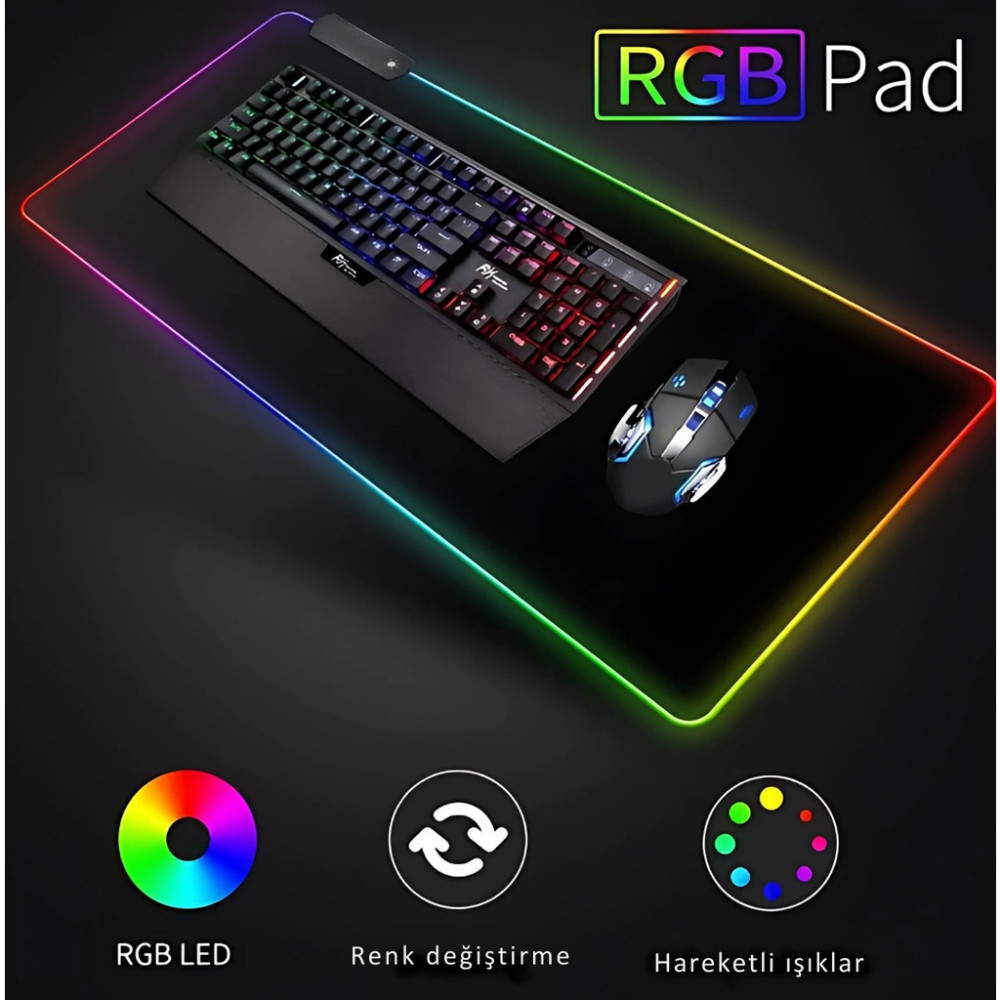 Dalong LED Işıklı Düz Mouse Pad (90X40 Cm) Mouse Pad Fiyatı