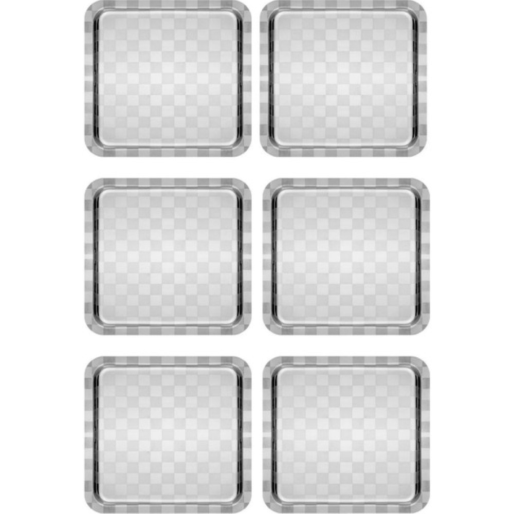 Damalı 6 Adet Kare Sunum Tepsisi Gümüş Çelik Gümüş Sunum 21 x 21 cm Çay Kahve Tatlı Servis Sunum - Metalik Servis Tepsisi Fiyatı