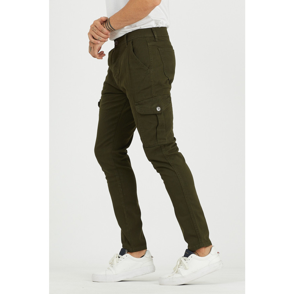DAMGA JEANS Erkek Günlük Rahat Trend Sokak Modası Kargo Cepli Pantolon Haki S Beden Kadın Pantolon Fiyatı