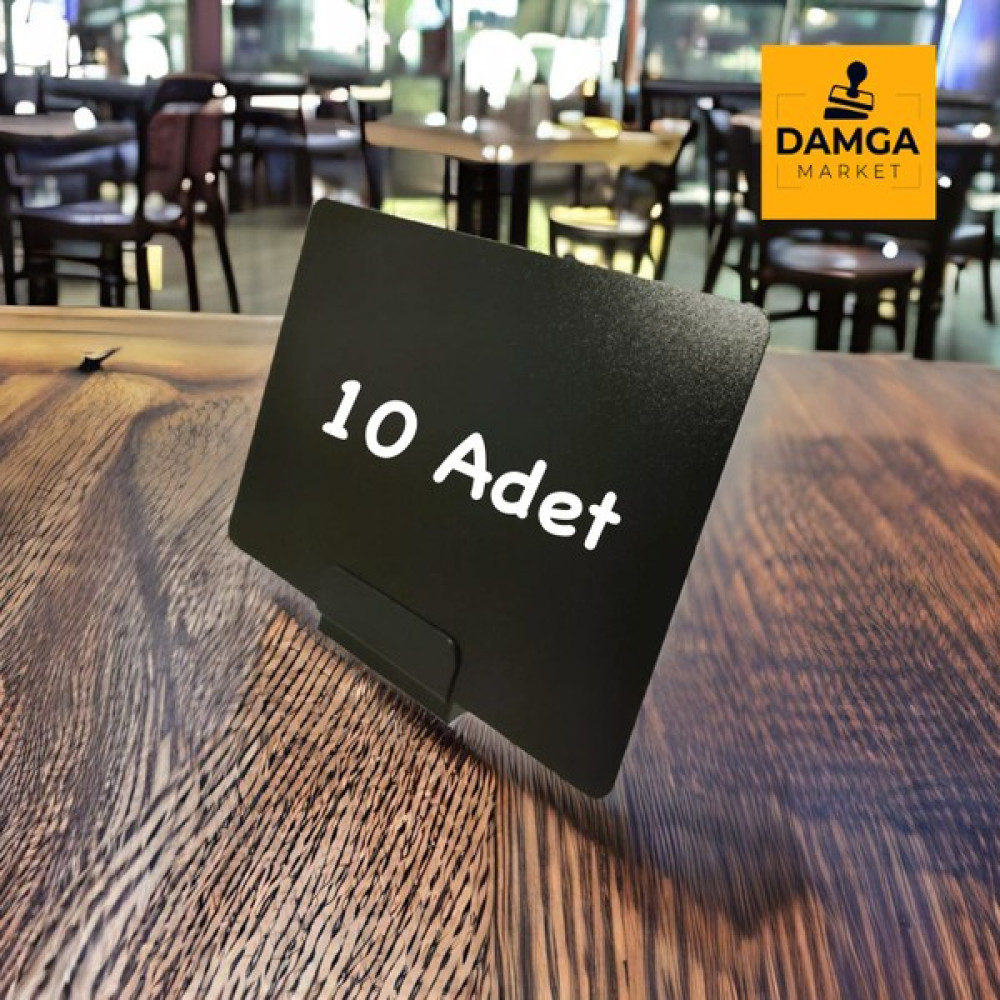 Damga Market Pvc Açılı Etiket Tutucu Stand ve Yazılıp Silinebilir Siyah 14X10 cm Ürün Etiketi 10'lu Seti Sarf Tüketim Malzemeleri Fiyatı