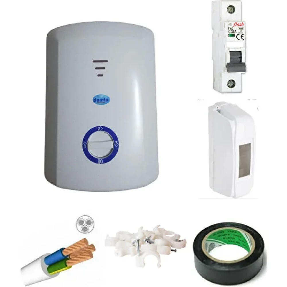 Damla Tıtanıum Elektrıklı Şohben 8 Emnıyetlı 3 mt Kablolu Tam Takım Set Şofbenler Fiyatı