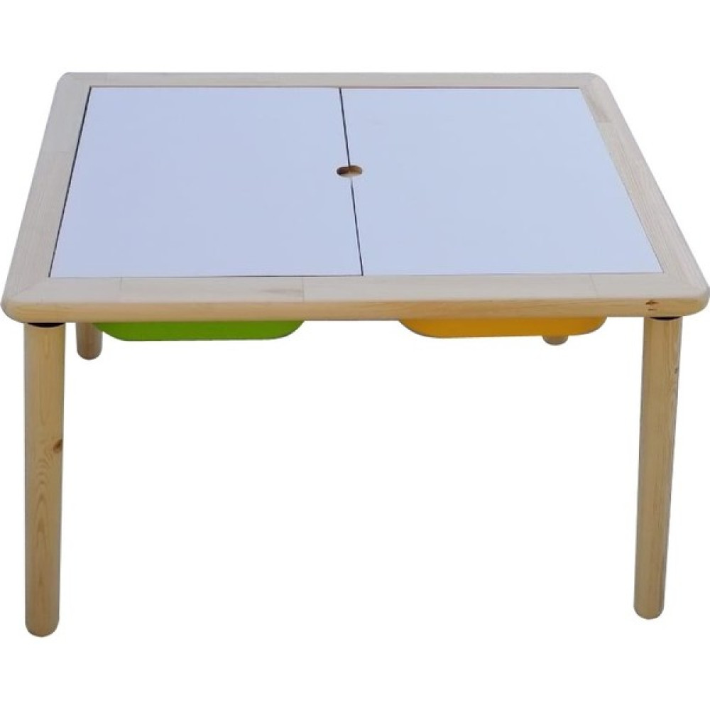 Damla Toys Masif Ahşap Çocuk Oyun Aktivite Masası + 1 Sarı 1 Yeşil Dar Kova li - Antik Bej Bebek Odası Tekstili Fiyatı