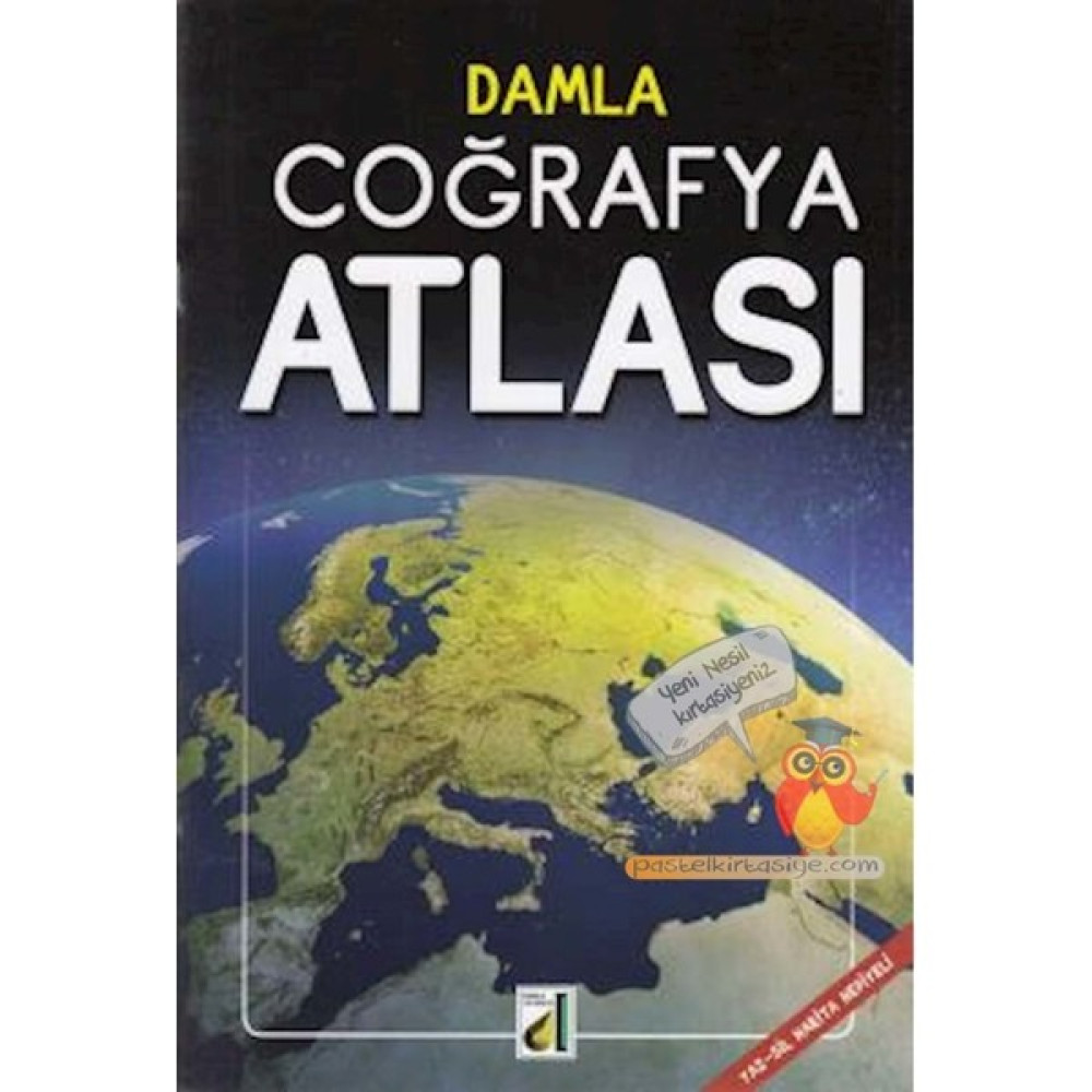 Damla Yayınevi Coğrafya Atlası Silinebilir Türkiye ve Dünya Haritası Coğrafya Fiyatı