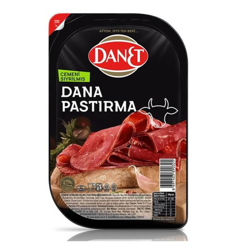 Danet Pastırma Dilimli Çemensiz 70 gr Kırmızı Et Fiyatı
