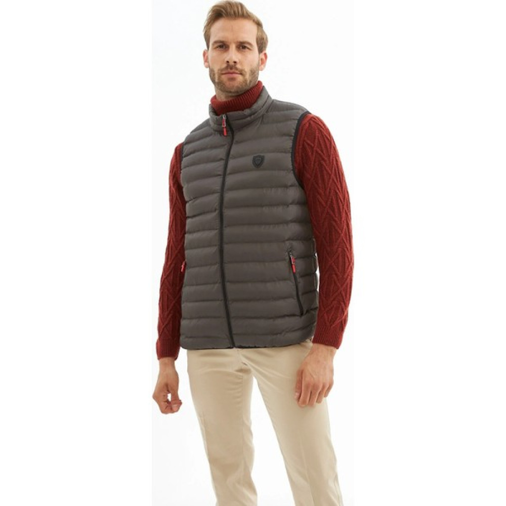 Danger Erkek Slim Fit Şişme Yelek Antrasit Erkek Yelek Fiyatı