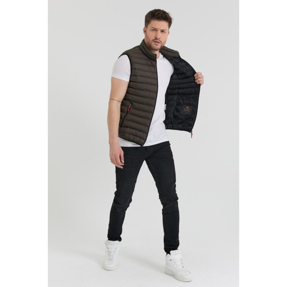 Danger Erkek Slim Fit Şişme Yelek Haki Erkek Yelek Fiyatı