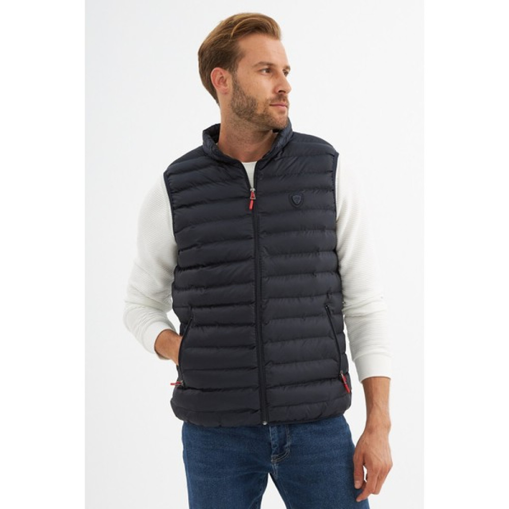 Danger Erkek Slim Fit Şişme Yelek Lacivert Erkek Yelek Fiyatı
