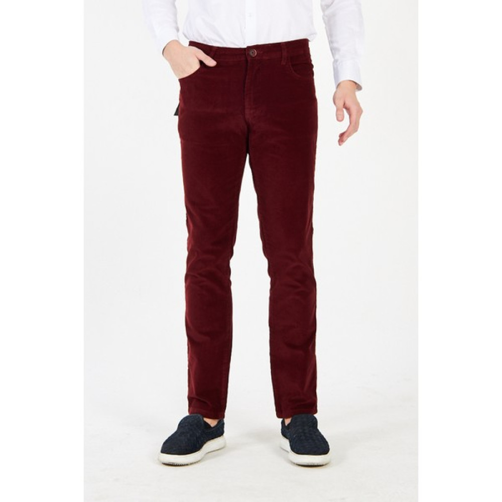 Daniel Voi Kadife Bordo Erkek Regular Fit Pantolon Erkek Pantolon Fiyatı